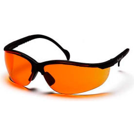 Venture Ii Safety Glasses Orange Lens, Black Frame