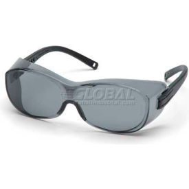 Safety Glasses Gray Lens , Black Temples