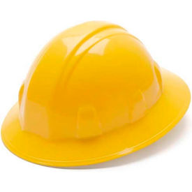 Yellow Full Brim Style 4 Point Ratchet Suspension Hard Hat
