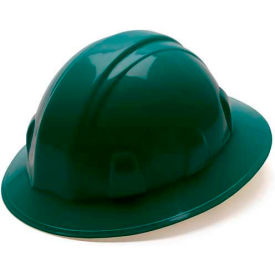 Green Full Brim Style 4 Point Ratchet Suspension Hard Hat
