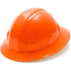 Orange Full Brim Style 4 Point Ratchet Suspension Hard Hat
