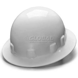 White Full Brim 4 Point Ratchet Sleek Shell Hard Hat