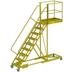 Supported 9 Step Cantilever Ladder with 40" Long Platform - Grip Strut