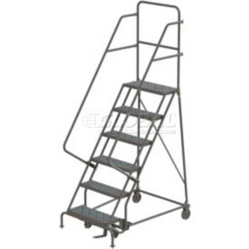 6 Step Steel Rolling Ladder - Grip Strut