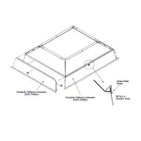 Parabolic Reflector Extension For 30,000 To 40,000 BTU Ceramic Heaters