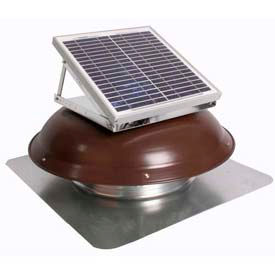 Steel Solar Attic Roof Mount Fan With Dome-Mounted Panel, Brown