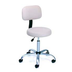 Medical Stool with Backrest - Vinyl - Beige