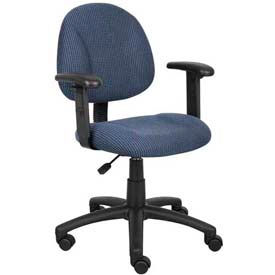 Deluxe Posture Chair with Adjustable Arms Blue