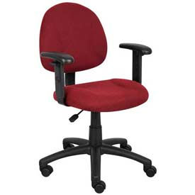 Deluxe Posture Chair with Adjustable Arms Burgundy