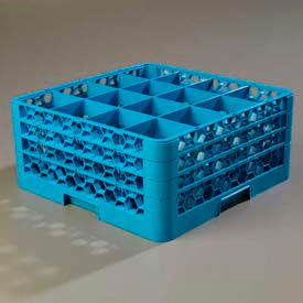 Opticlean 16 Compartment Glass Rack W/ 3 Extenders, Blue