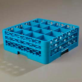 Opticlean 16 Compartment Glass Rack with 2 Extenders, Blue, Quantity 3