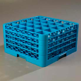 Opticlean 25-Compartment Glass Rack with 4 Extenders, Carlisle Blue