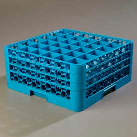 RG36-314 - Opticlean 36-Compartment Glass Rack W/ 3 Extenders, Blue