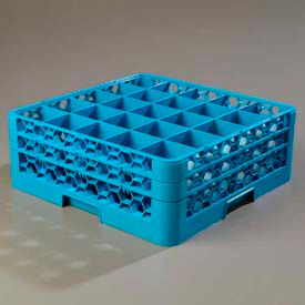 OpticleanTM 25-Compartment Glass Rack with 2 Extenders, Carlisle Blue