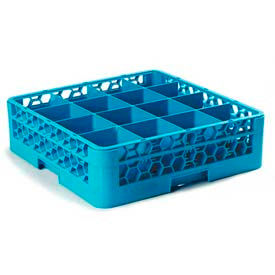 Opticlean 16-Compartment Glass Rack with 1 Extender, Carlisle Blue