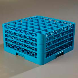Opticlean 36-Compartment Glass Rack with 4 Extenders, Blue