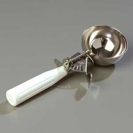 Disher with White Handle 4-2/3 oz