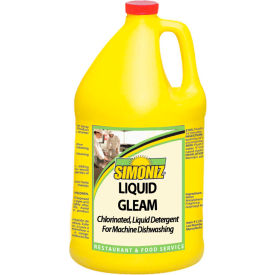 Automatic Gleam Chlorinated Detergent Liquid, Unscented, Gallon Bottle, 4 Bt
