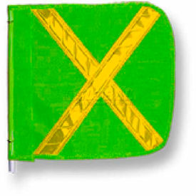 Heavy Duty Flag, 12"x11" Green w/ Yellow X