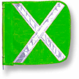 Heavy Duty Flag, 12"x11" Green with White X
