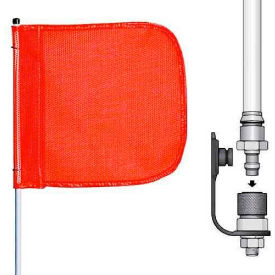 10' Heavy Duty Quick Disconnect Warning Whip w/o Light, 12"x11" Orange Rectangle Flag