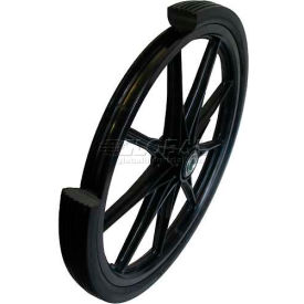 20x2 Flat Free Cart Tire Ribbed Tread - 2.4" Centered Hub - 3/4" Bearings