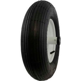 20001 4.80/4.00-8 Pneumatic Wheelbarrow Ribbed Tread - 6" Centered Hub - 5/8" Bearing