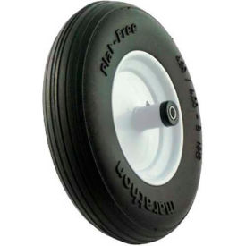 4.80/4.00-8 Flat Free Wheelbarrow Tire Ribbed Tread - 6" Centered - 5/8" Bearings