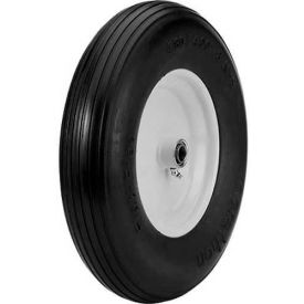 4.80/4.00-8 Ribbed Tread Flat Free Cart Tire - 3" Centered - 3/4" Bearings