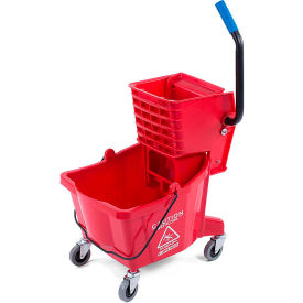 Commercial Mop Bucket with Side-Press Wringer 26 Quart, Red - 3690805