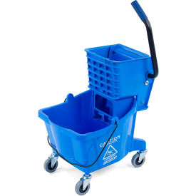 Commercial Mop Bucket with Side-Press Wringer 26 Quart, Blue