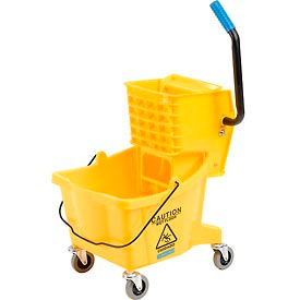 Commercial Mop Bucket with Side-Press Wringer 26 Quart, Yellow - 3690804