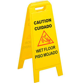 Wet Floor Sign (English/Spanish) 25", Yellow