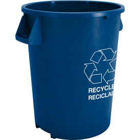 Bronco Recycling Waste Container 32 Gallon, Blue - 841032REC14