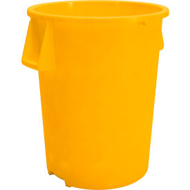 Round Waste Container 55 Gallon, Yellow