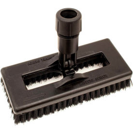 Swivel Scrub Floor Scrub W/Polyester Bristles 8", Black