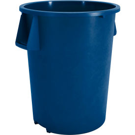 Round Waste Container 55 Gallon, Blue - 84105514