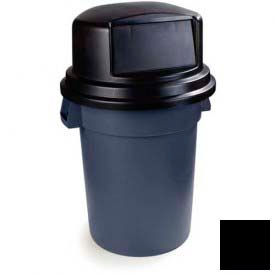 Round Trash Can Dome Lid with Hinged Door 44/55 Gal. Black - 34152902