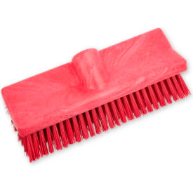 Sparta Hi-Lo Polypropylene Floor Scrub Brush 10", Red