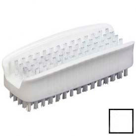 Plastic Block Hand & Nail Brush with PPL Bristles, 1-1/2"X3-1/2", White
