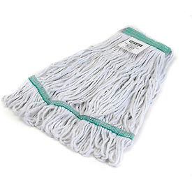 Flo-Pac Medium Green Wide Band Looped-End Mop, Blended 4-Ply Yarn, Natural - 369419