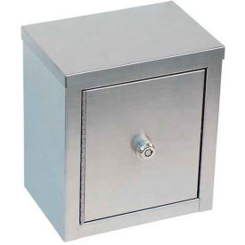Stainless Steel Mini Double Door Narcotic Cabinet, 8"W x 5-5/8"D x 9"H