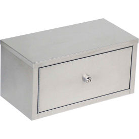 Horizontal Mount Stainless Steel Double Door Narcotic Cabinet, 16"W x 8"D x 8"H