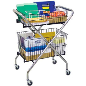Utility Cart, 150 lb. Capacity, 30"L x 19"W x 38"H, Silver
