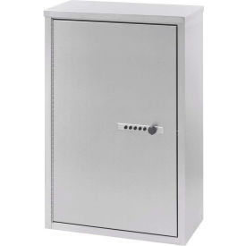 Stainless Double Door Narcotic Cabinet with Combo Lock & 4 Shelves, 16"W x 8"D x 24"H