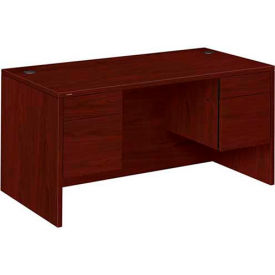 Double Pedestal Desk - 60"W x 30"D x 29-1/2"H - Mahogany