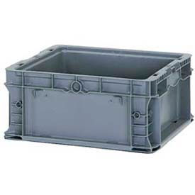 Stakpak Modular Straight Wall Container, 16"L x 15"W x 7-1/2"H, Gray, Polyethylene