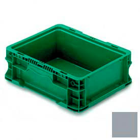 Stakpak Modular Straight Wall Container, 12"L x 15"W x 5"H, Gray, Polyethylene