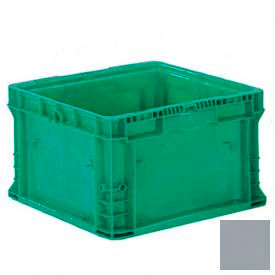 Stakpak Modular Straight Wall Container, 16"L x 15"W x 9-1/2"H, Gray, Polyethylene