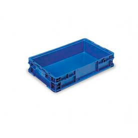 Stakpak Modular Straight Wall Container, 24"L x 15"W x 5"H, Blue, Polyethylene